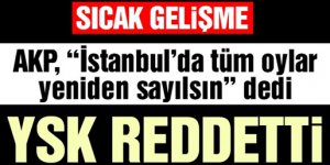 YSK, AKP’nin İstanbul için yeniden sayım kararını reddetti