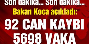 Bakan Koca: Toplam can kaybımız 92 oldu